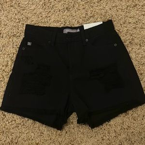 Black jean shorts